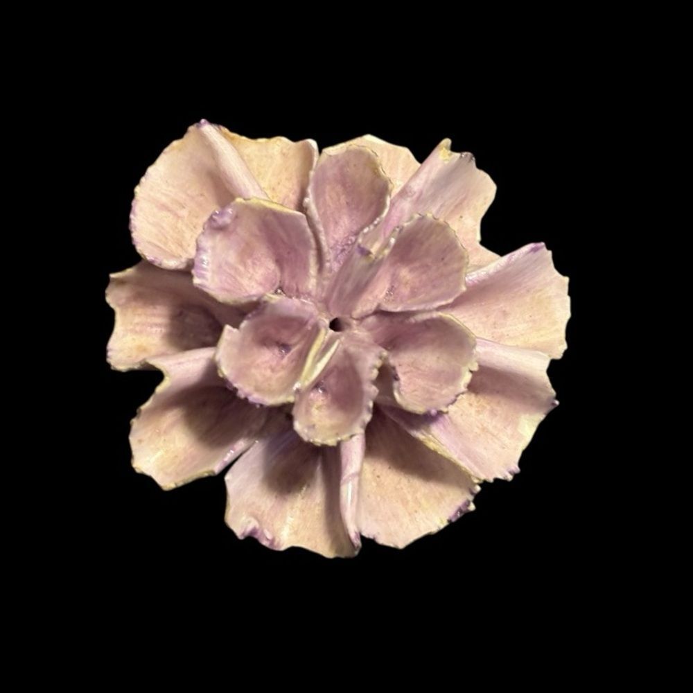 Vintage 1960'S Carnation Enamel Brooch Floral Pin